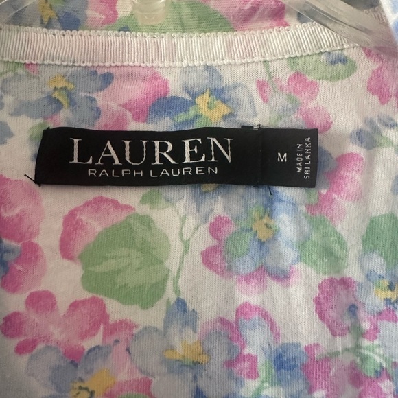 Lauren Ralph Lauren Womens Top Floral Pajama Size M - Picture 6 of 9